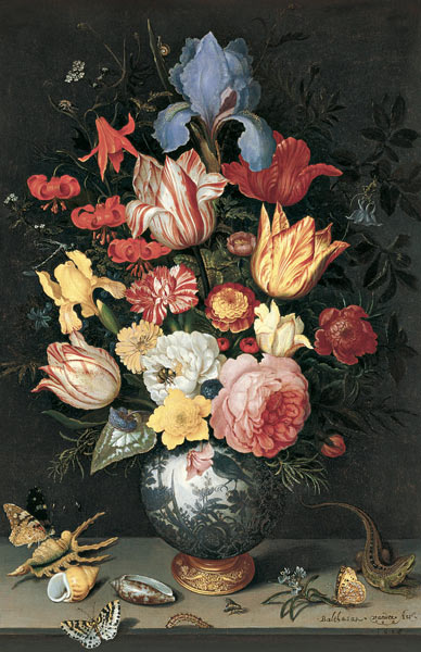 Chinese Vase with Flowers, Shells and Insects from Balthasar van der Ast