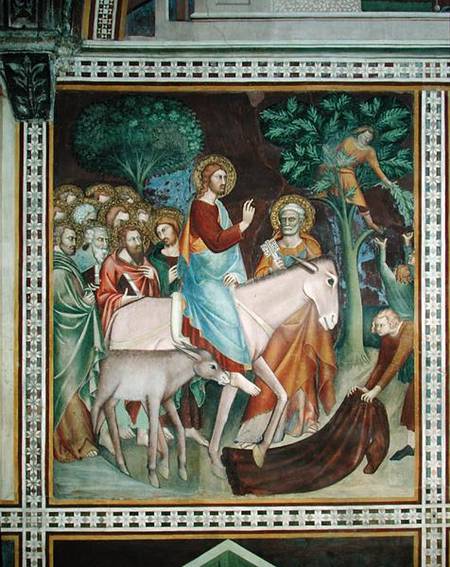 The Entry of Christ into Jerusalem, from a series of Scenes of the New Testament from Barna  da Siena