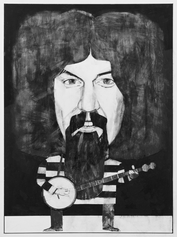 Portrait of Billy Connolly, illustration for The Listener, 1970s from Barry  Fantoni