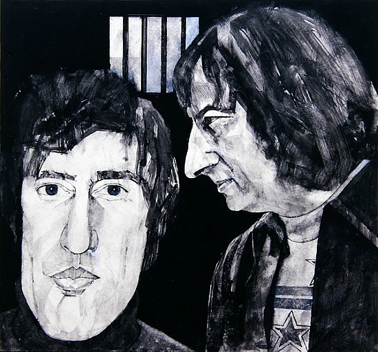 Portrait of Tom Stoppard and Andre Previn, illustration for The Sunday Times, 1970s from Barry  Fantoni
