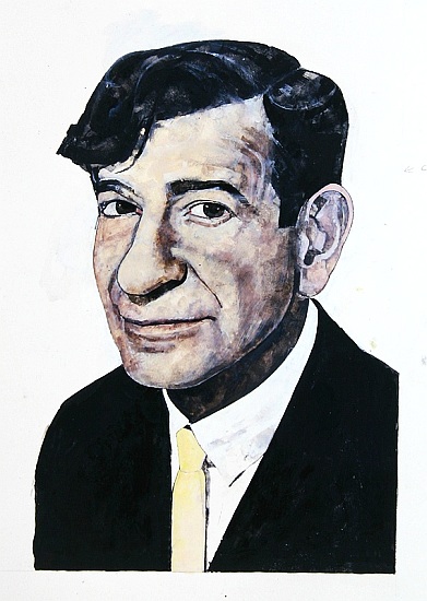 Portrait of Walter Matthau, illustration for The Daily Mirror Colour Supplement from Barry  Fantoni