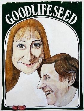 Portrait of characters from The Good Life, illustration for The Radio Times, 1970s