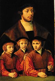 Portrait of a man with his three sons from Bartholomäus Bruyn d. Ä.