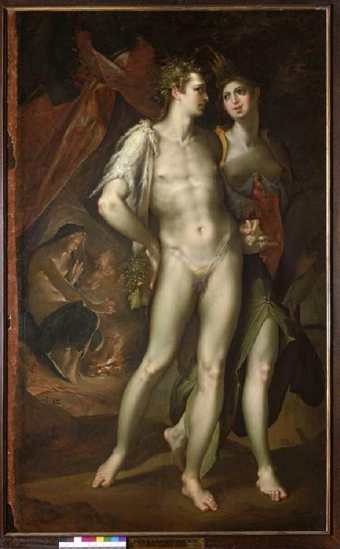 Bacchus and Ceres leave Venus. from Bartholomäus Spranger