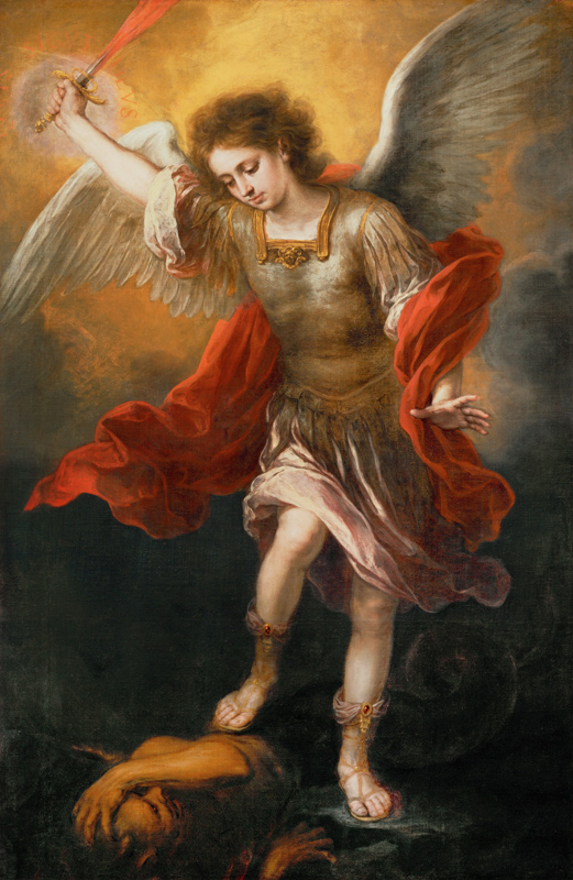 Saint Michael banishes the devil to the abyss from Bartolomé Esteban Perez Murillo