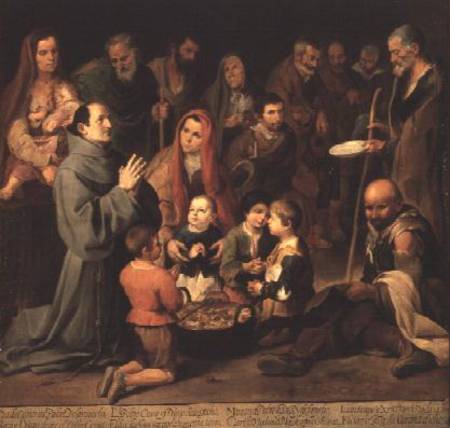 St. Diego of Alcala Giving Food to the Poor from Bartolomé Esteban Perez Murillo