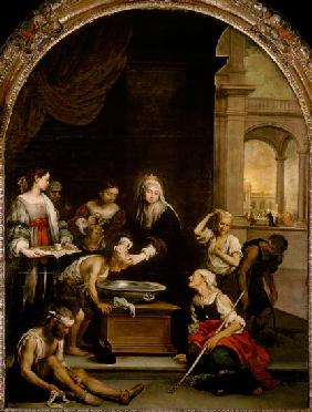 St. Elizabeth of Hungary tending the sick and leprous