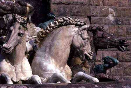 Detail from the Neptune Fountain, depicting two Sea-Horses from Bartolomeo Ammannati