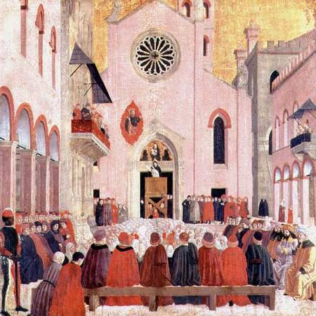 St. Vincent Ferrer Preaching in front of the Church of Sant' Eufemia in Verona from Bartolomeo degli Erri