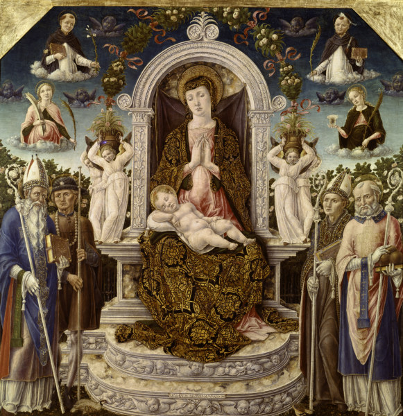 B.Vivarini /Mary w.Child & Saints/ Ptg. from Bartolomeo Vivarini