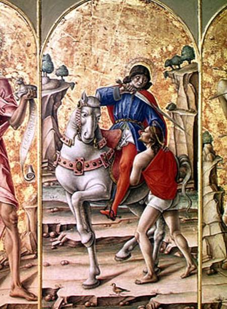 The Charity of St. Martin, central panel from the Triptych of St. Martin from Bartolomeo Vivarini