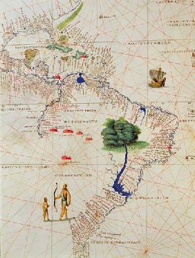 South America, from an Atlas of the World in 33 Maps, Venice, 1st September 1553(detail from 330959)