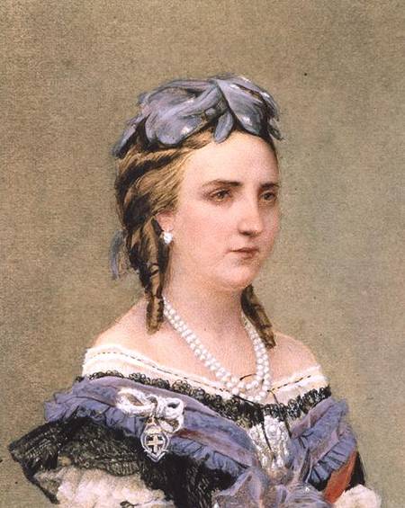 Portrait of Charlotte of Saxe-Cobourg-Gotha (1840-1927) Princess of Belgium and Empress of Mexico  ( from Belgian School