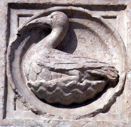 Roundel relief from the exterior frieze of the Baptistery from Benedetto  Antelami