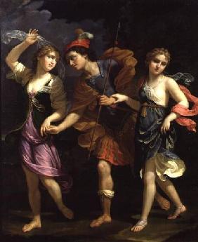 Theseus with Ariadne and Phaedra, the daughters of King Minos