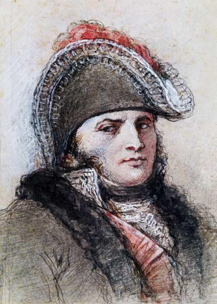 Portrait of Marshal Davout, Prince d''Echmuhl (pen & ink and wash on paper)
