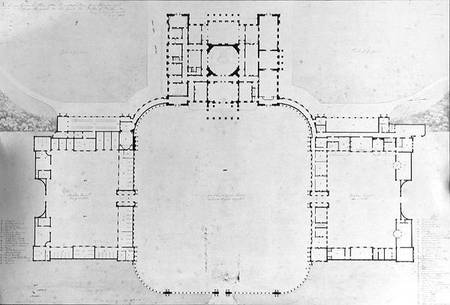 Ground plan of House and side Courts from Benjamin Dean Wyatt