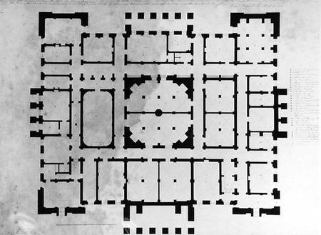 Plan of the Basement floor of a house, 1815 from Benjamin Dean Wyatt