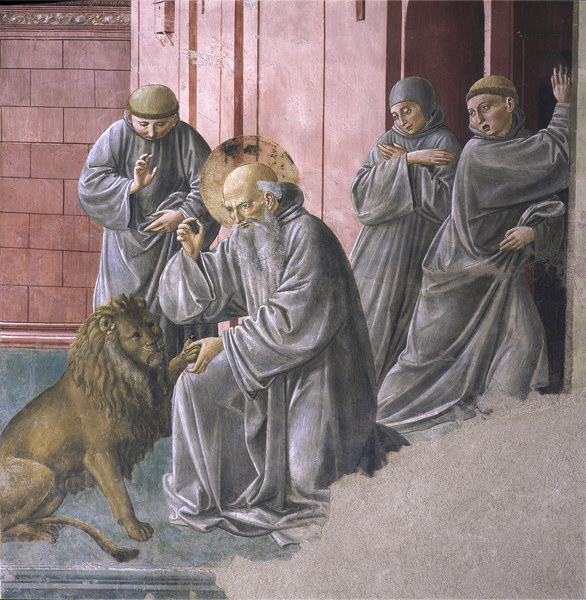 St Jerome and the lion, Fresco from Benozzo Gozzoli