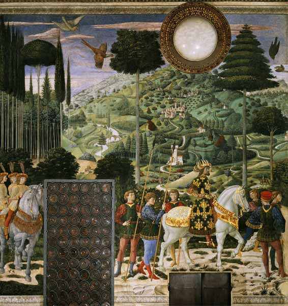 The Journey of the Magi to Bethlehem, the back wall of the chapel from Benozzo Gozzoli