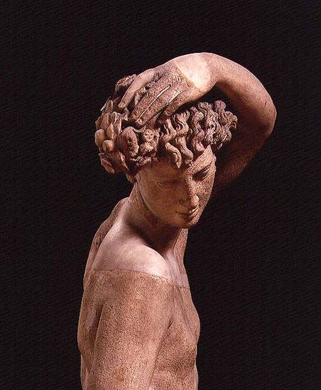 Narcissus, detail of the head, sculpture from Benvenuto  Cellini