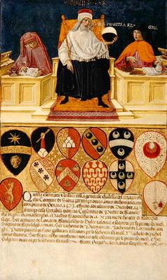 Good government in the public finance office, 1474 (oil on panel)