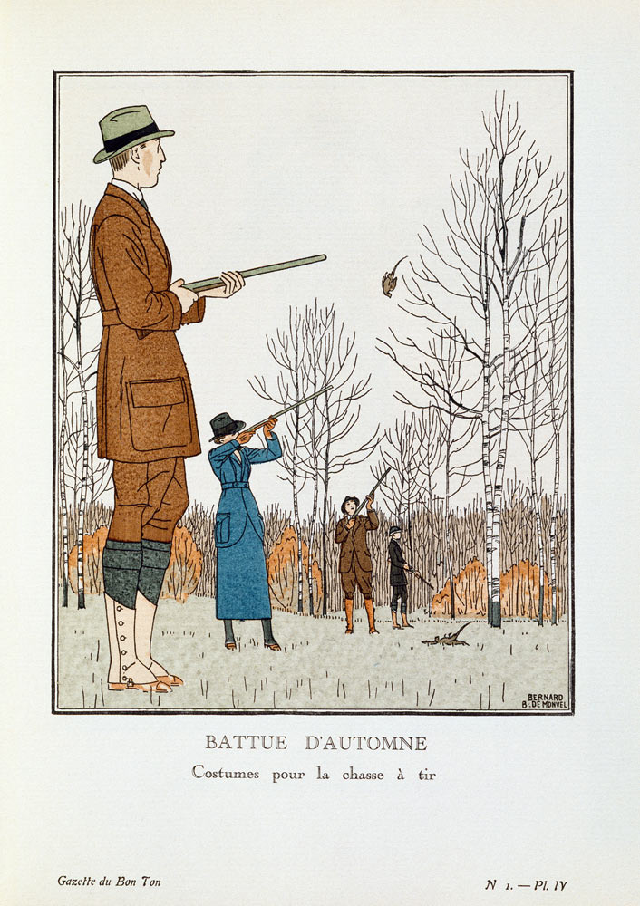 BATTUE D’AUTOMNE / Costumes pour la chasse à tir from Bernard Boutet de Monvel