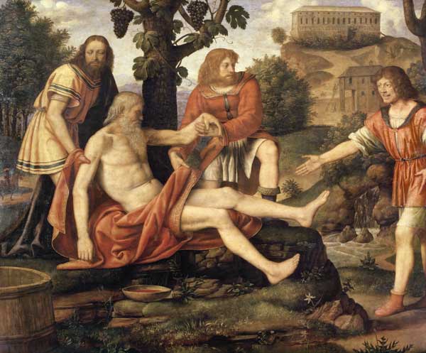 Ham mocking Noah from Bernardino Luini