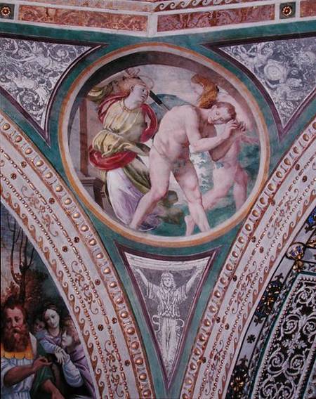 The Expulsion of Adam and Eve, from the pendentive of the dome from Bernardino Luini