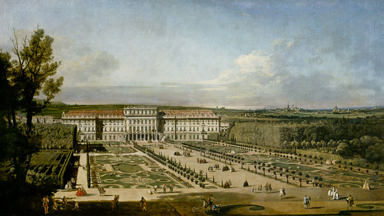 The imperial summer residence of Schönbrunn, garden side from Bernardo Bellotto