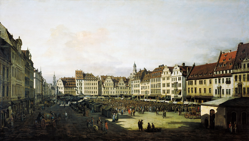 Der Altmarkt zu Dresden von der Seegasse aus from Bernardo Bellotto