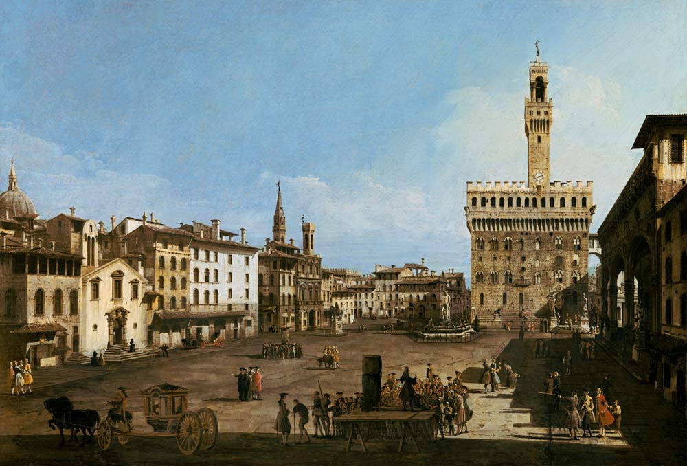 The Piazza della Signoria in Florence. from Bernardo Bellotto