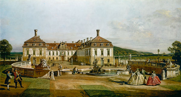 Das kaiserliche Lustschloss Schlosshof, Hofseite from Bernardo Bellotto