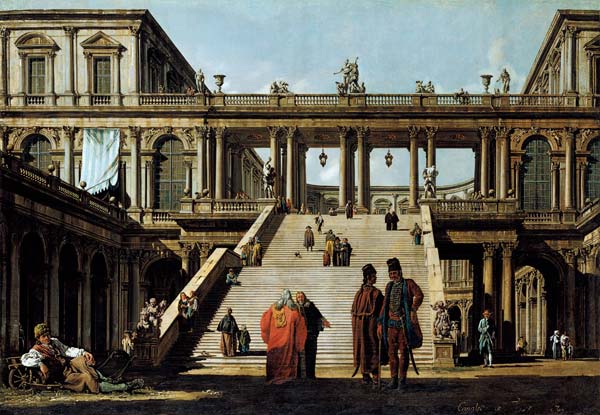 Ideal Landscape with Palace Steps from Bernardo Bellotto