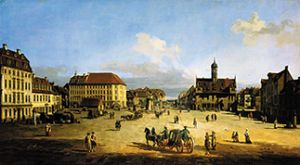 The market place in the new town of Dresden from Bernardo Bellotto