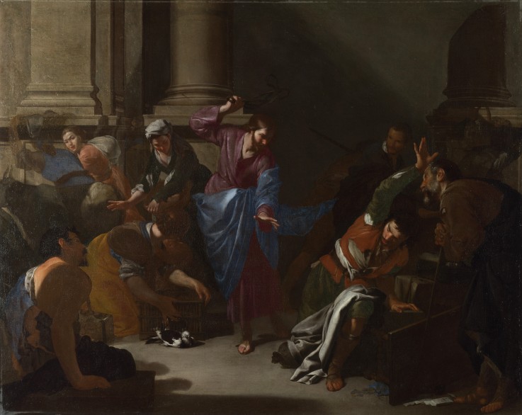 Christ driving the Traders from the Temple from Bernardo Cavallino
