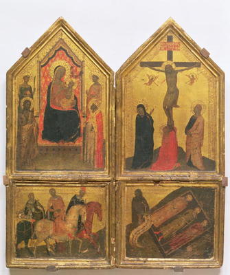 Madonna and Child with Saints, the Crucifixion and the Legend of the Three Living and the Three Dead from Bernardo Daddi