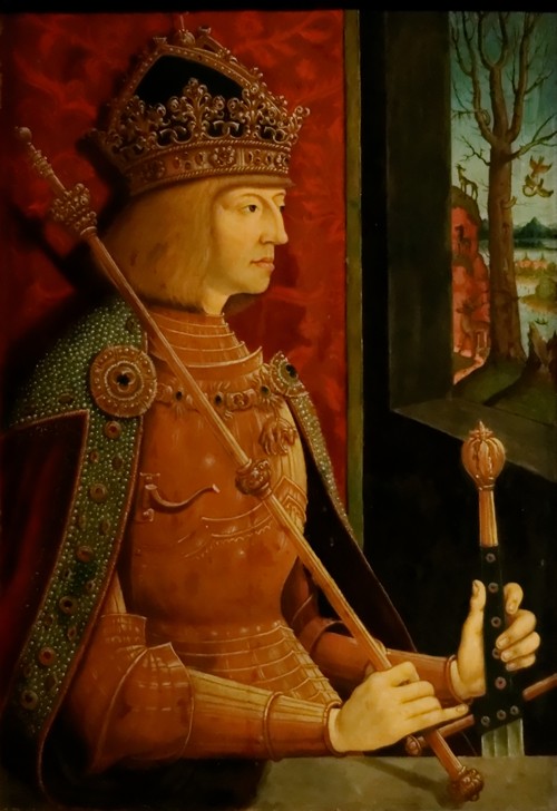 Emperor Maximilian I (1459-1519), with crown, sceptre, and sword from Bernhard Strigel