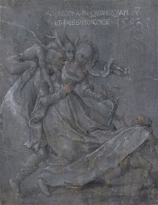 Pair of lovers with the Devil and Cupid from Bernhard Strigel