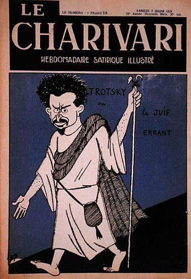 Caricature of Leon Trotsky (1879-1940) as the Wandering Jew, front cover of Le Charivari magazine from Bib(Georges Breitel)