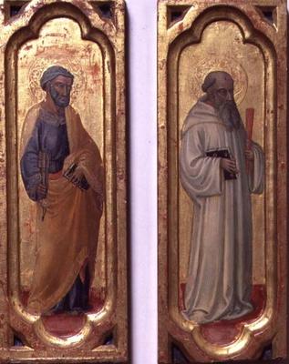 St. Peter and St. Benedict (tempera on panel) from Bicci  di Lorenzo
