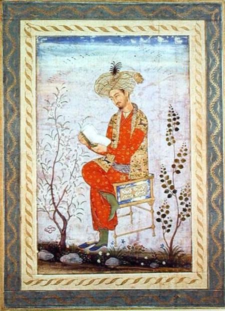 Babur (r.1526-30) Reading, Mughal  on from Bishn Das