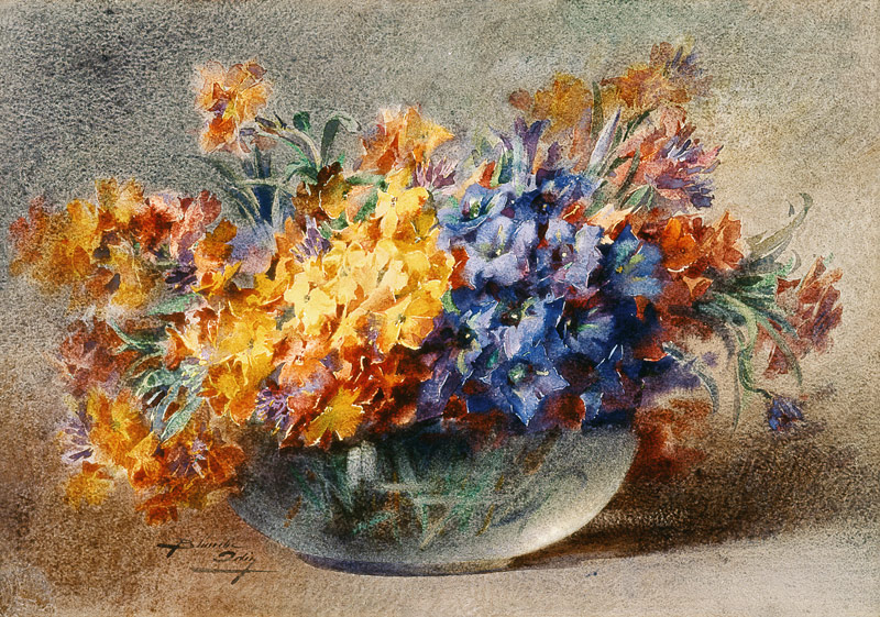 Spring flowers in a glass bowl from Blanche Odin