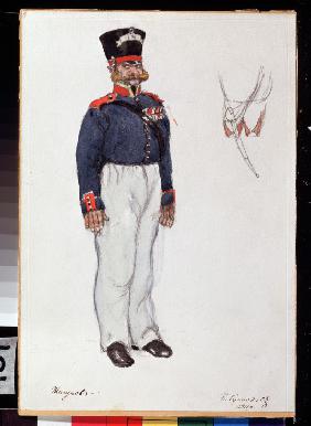 Costume design for the theatre play The fiery Heart by A. Ostrovsky