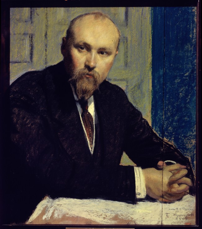 Portrait of the artist Nicholas Roerich (1874-1947) from Boris Michailowitsch Kustodiew