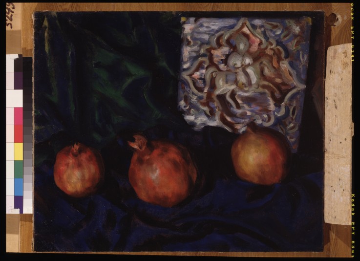 Still life. Pomegranates from Boris Michailowitsch Kustodiew