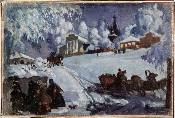Winter. Sleigh Ride from Boris Michailowitsch Kustodiew