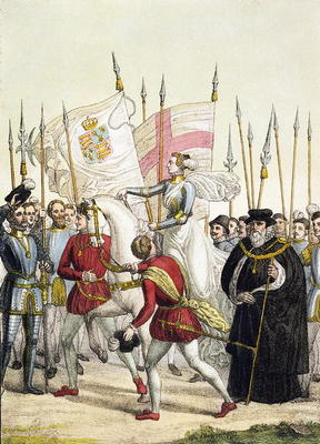 Queen Elizabeth I (1530-1603) Rallying the Troops at Tilbury before the Arrival of the Spanish Armad from Bramati