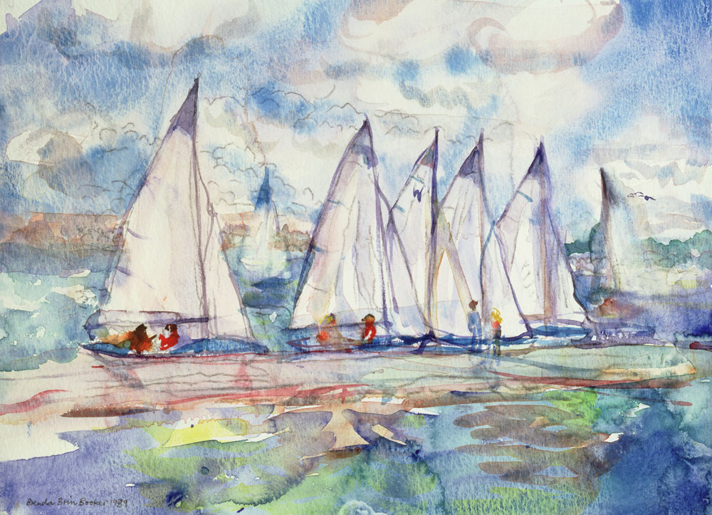 Blue Sailboats, 1989 (w/c on paper)  from Brenda Brin  Booker