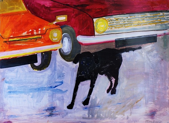 Dog at the Used Car Lot, Rex with Red Car from Brenda Brin  Booker